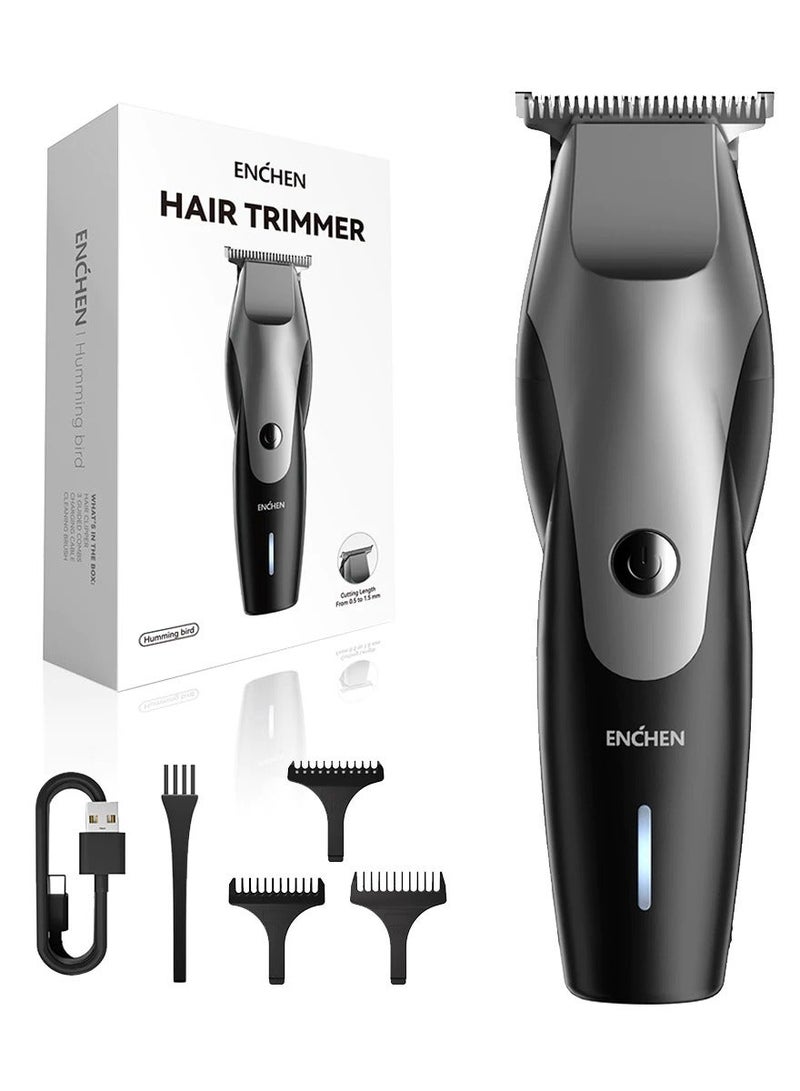 ENCHEN Hummingbird Professional Hair Clipper – High Power 10W, Stainless Steel T-Blade, 120-Min Runtime, UBS-B Charging, Ultra-Low Noise, Intelligent Anti-Clip System, Plug & Trim – Black - Image 1